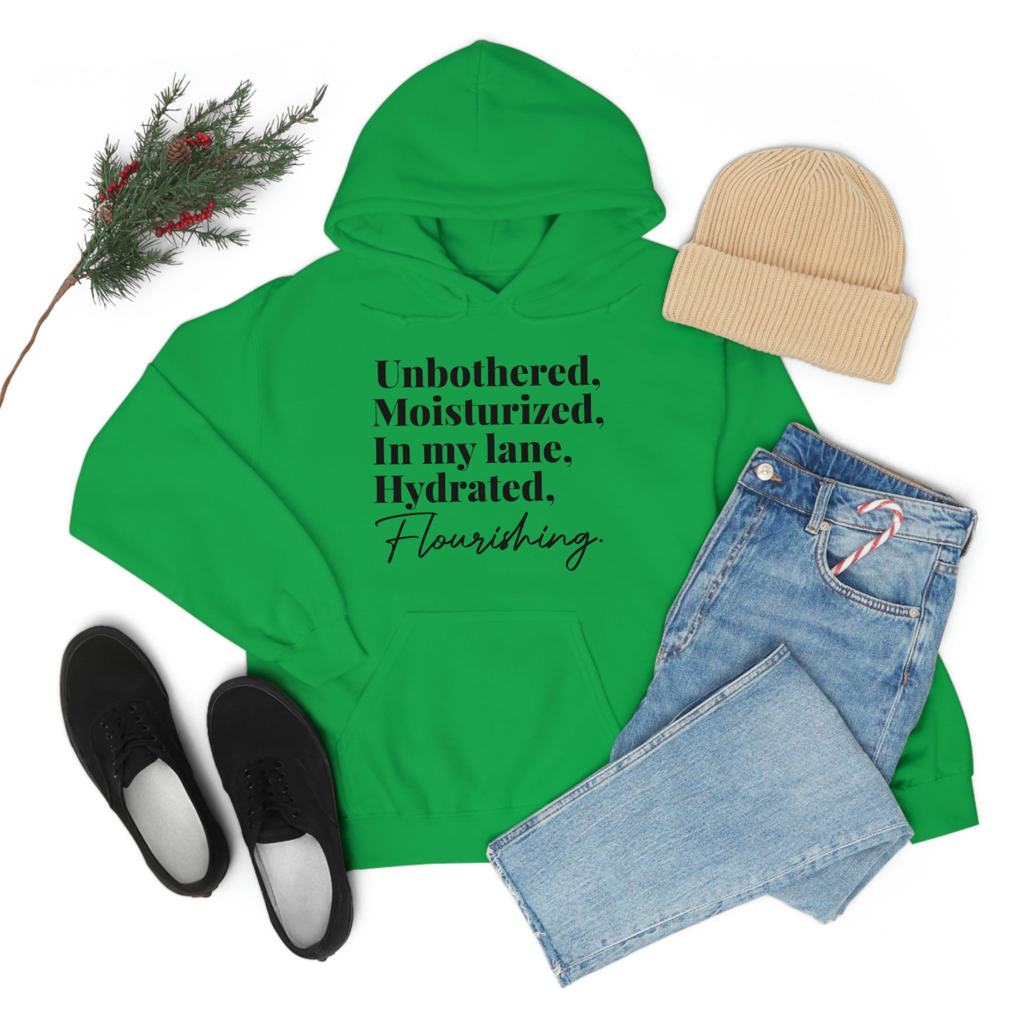 Stay Hydrated. Black  Hooded Sweatshirt
